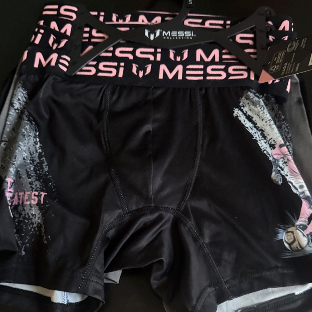 Messi Kids Black Boxer Briefs